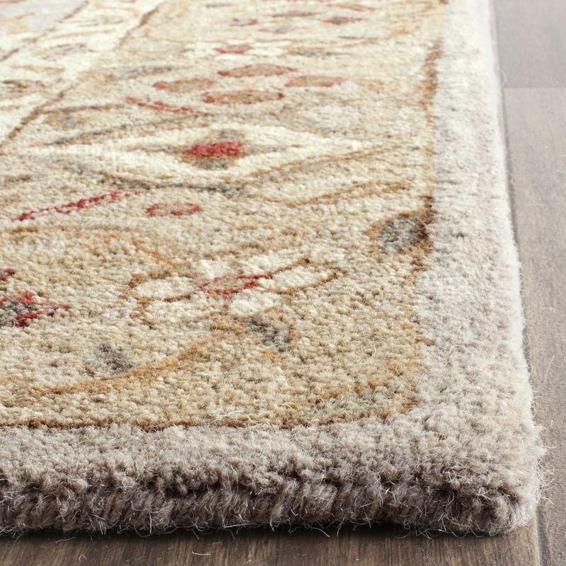 Handmade Gray Beige Wool 4' x 6' Persian Area Rug