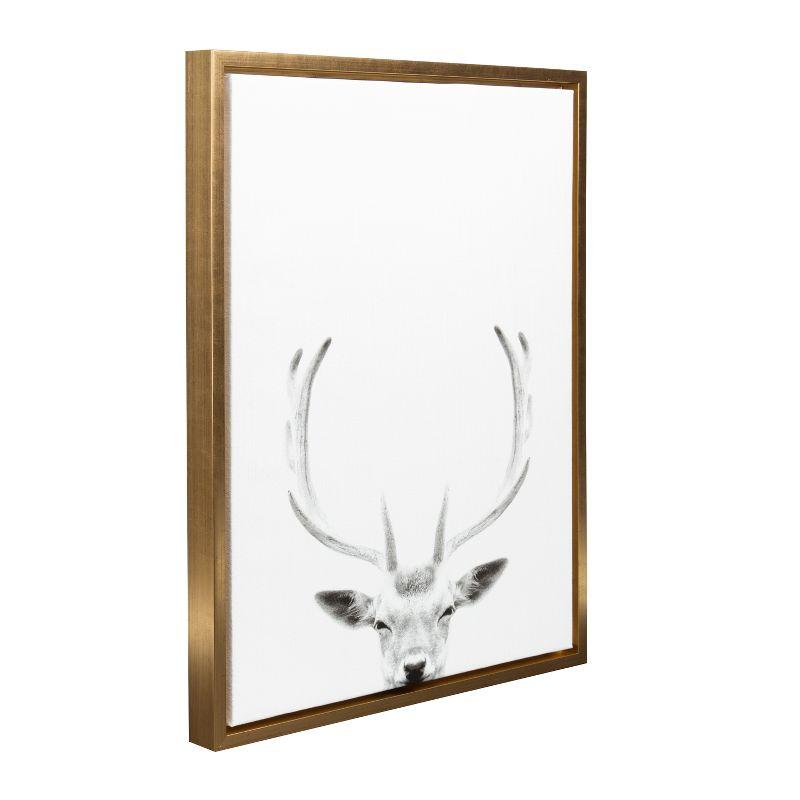 Kate & Laurel All Things Decor Sylvie Deer Framed Canvas Wall Art by Simon Te of Tai Prints