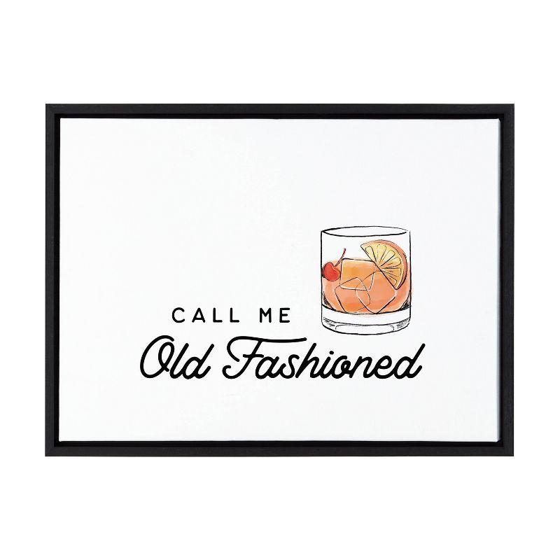 Call Me Old Fashioned Black Framed Canvas Wall Art