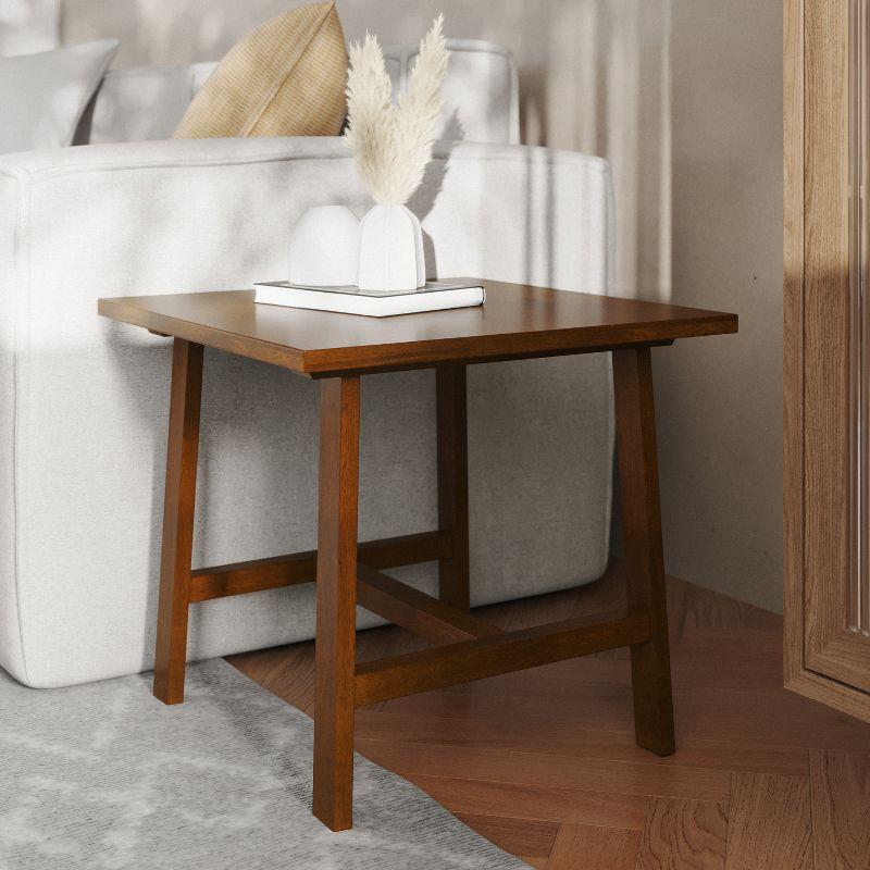 Flash Furniture Eli Solid Wood Farmhouse End Table, Trestle Style Accent Table