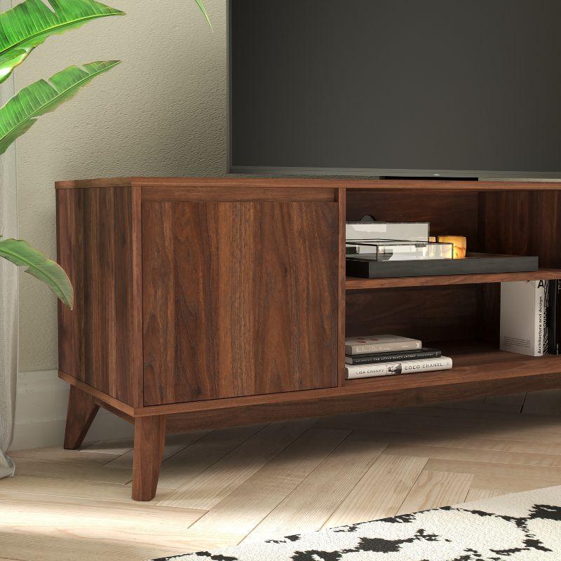 Hatfield 60" Brown Walnut TV Stand with Cabinet