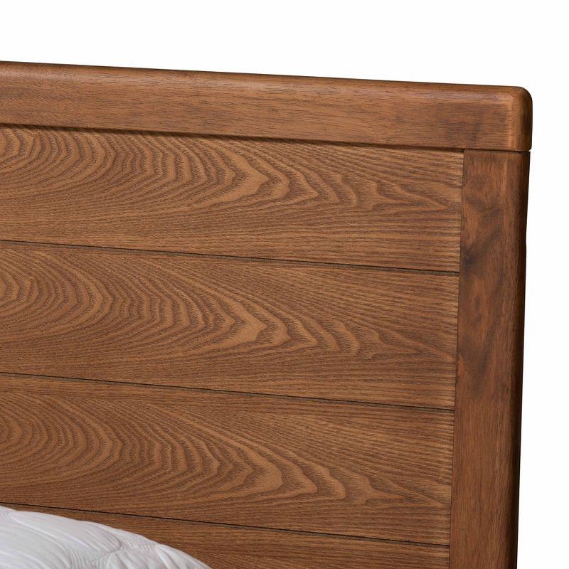 Baxton Studio Daina Mid-Century Modern Ash Walnut Finished Wood King Size Platform Bed