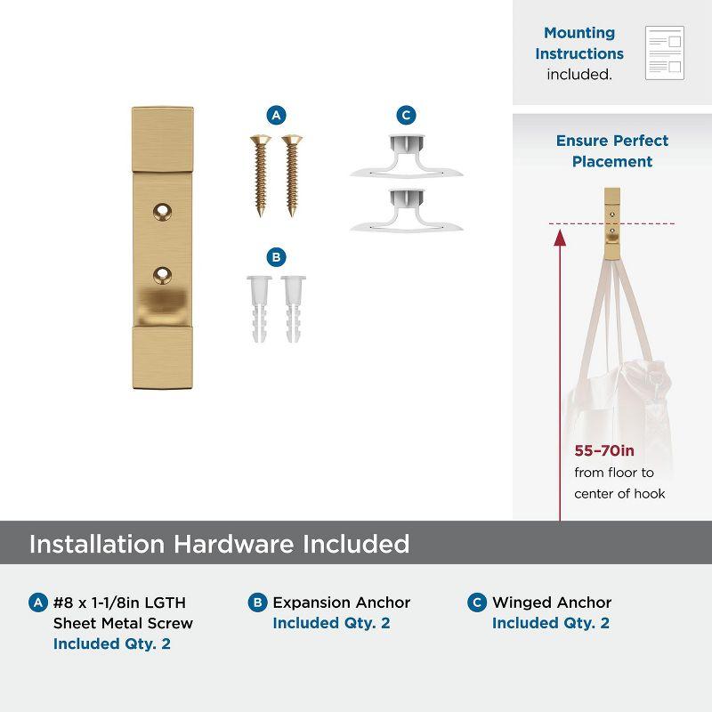 Bray Contemporary Double Prong Decorative Wall Hook