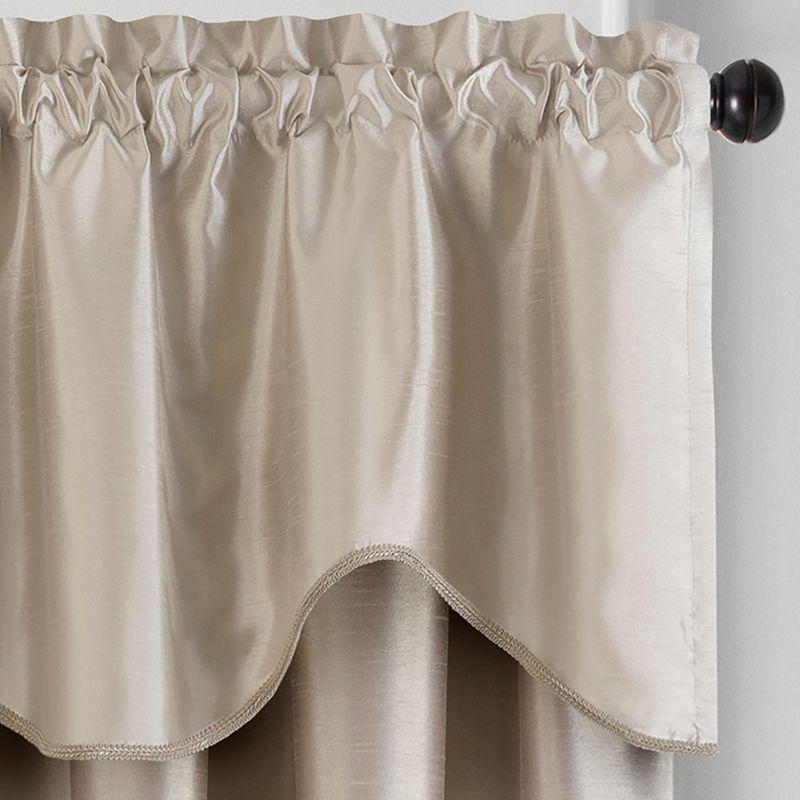 Colette Taupe Faux Silk Scalloped Window Valance