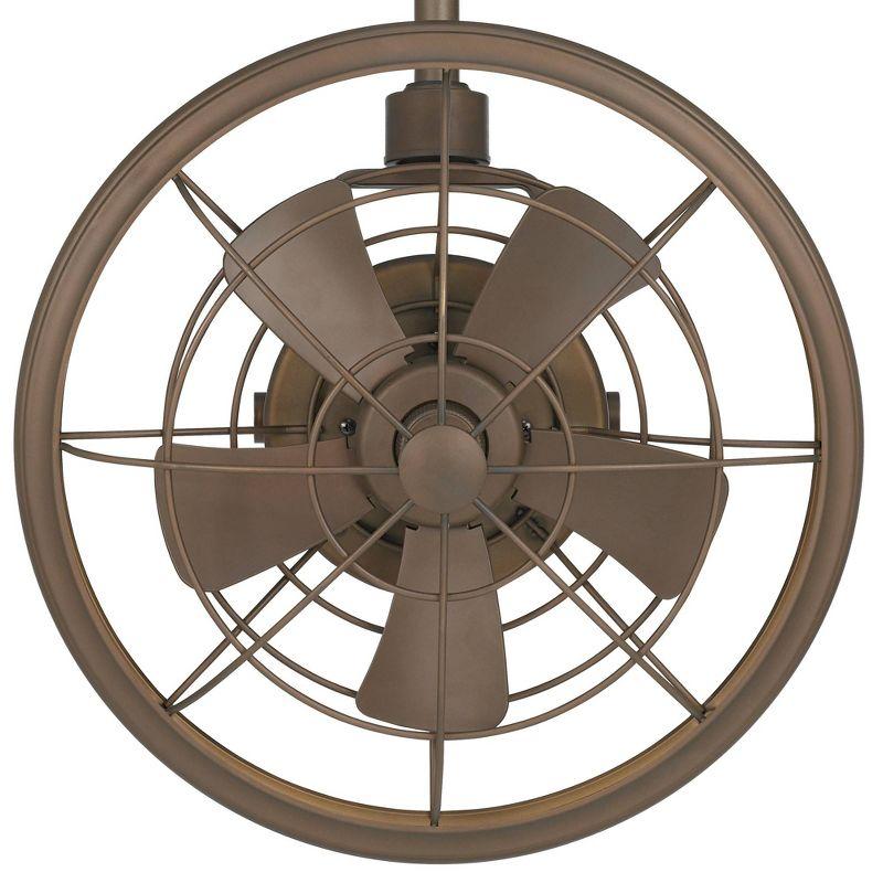 18" Casa Vieja Big Sky Mission Indoor Outdoor Ceiling Fan with Wall Control Mounted Adjustable Oil Rubbed Bronze Cage Damp Rated for Patio Exterior