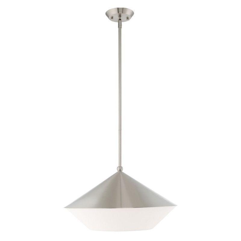 Stockholm Brushed Nickel 1-Light Pendant with Glass Shade