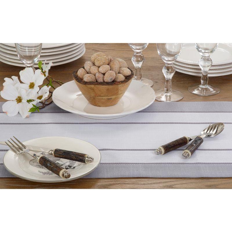 Saro Lifestyle Casual Table Runner With Banded Border Design