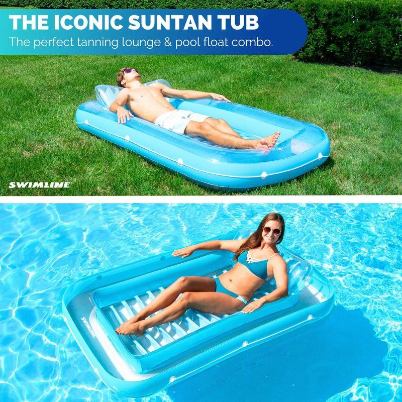 Swimline Luxe Edition Inflatable Suntan Tub Floating Pool Lounger