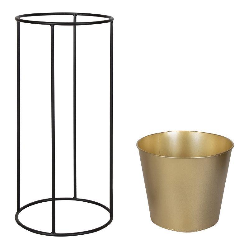 Sheely Modern Gold/Black Metal Indoor Porch Planter Stands, Set of 2