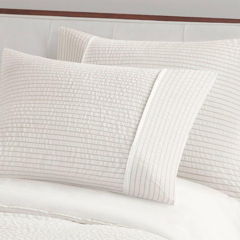 Beautyrest Apollo 3 Piece Striped Seersucker Oversized Comforter Set