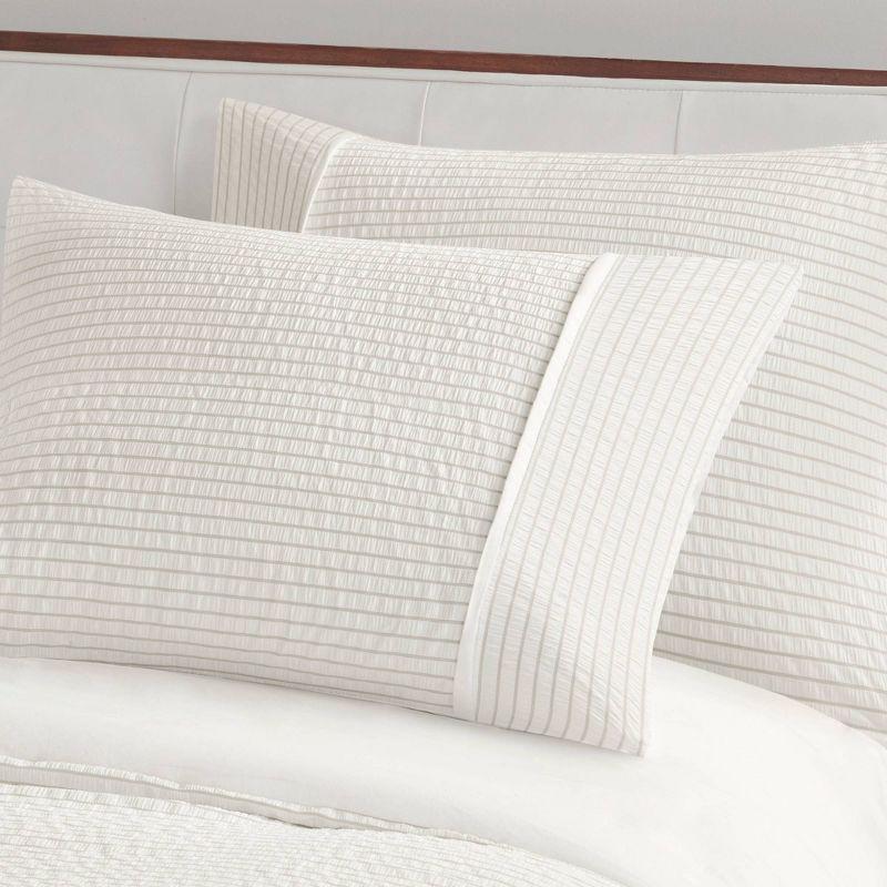 Ivory King Microfiber Seersucker Comforter Set with Shams