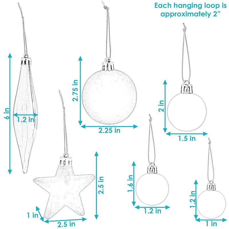 Sunnydaze Deck the Halls Assorted Christmas Ornament Kit - 59ct - Silver