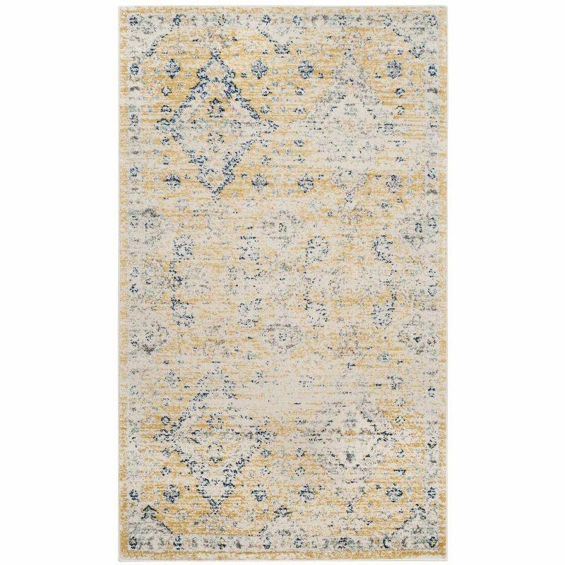 Evoke EVK224 Power Loomed Area Rug - Gold/Ivory - 4'x6' - Safavieh.