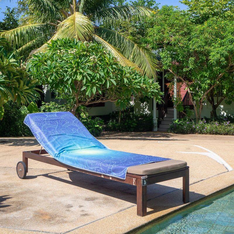 Arkwright Mandala Microfiber Beach Towels (30x70 in.) - Oversized Beach Towel Lightweight for Spa, Bath, Pool - Blue