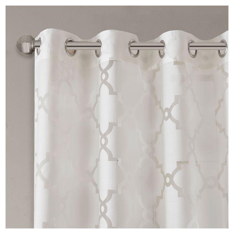 Eden Fretwork Burnout Sheer Curtain Panel