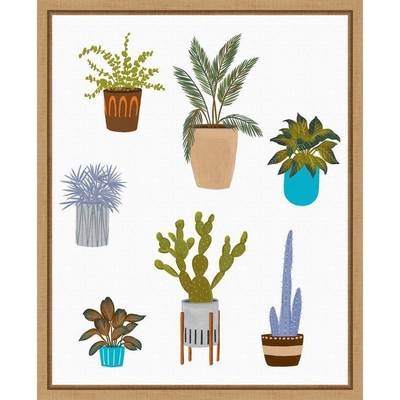 Houseplant Chart II Modern Giclee Print on Canvas with Maple Frame