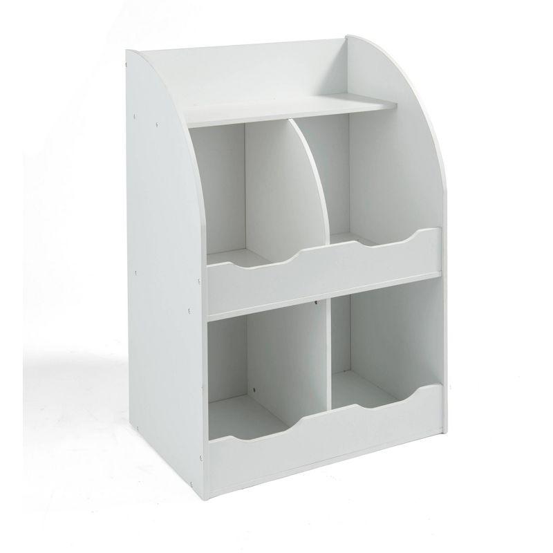 Bright White Multi-Cubby Toy & Book Organizer for Kids