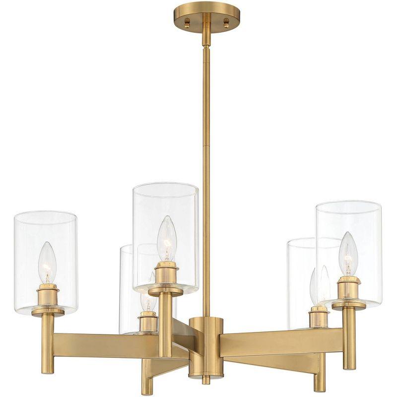 Possini Euro Design Lantico Gold Pendant Chandelier 24 1/2" Wide Modern Clear Glass 5-Light Fixture for Dining Room House Foyer Kitchen Island Bedroom