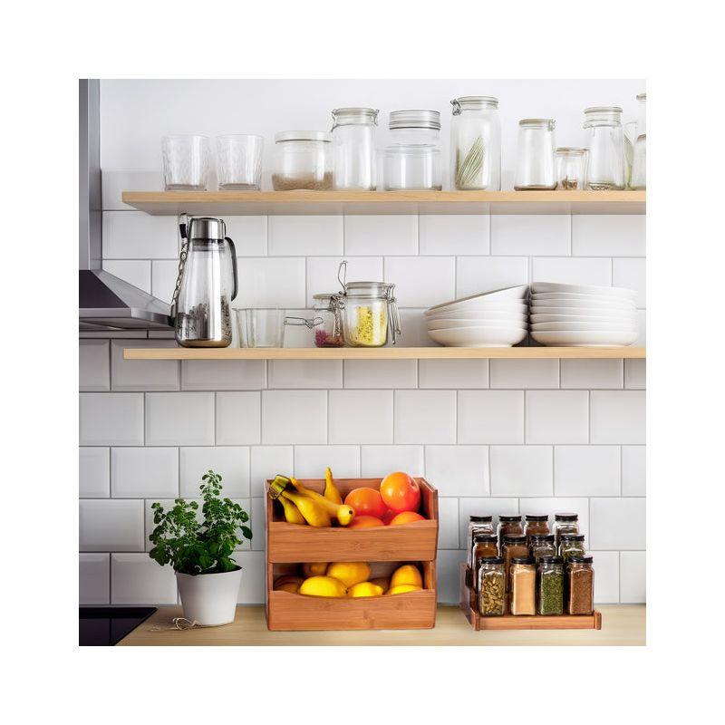 Seville Classics 3-Tier Expandable Bamboo Spice Rack