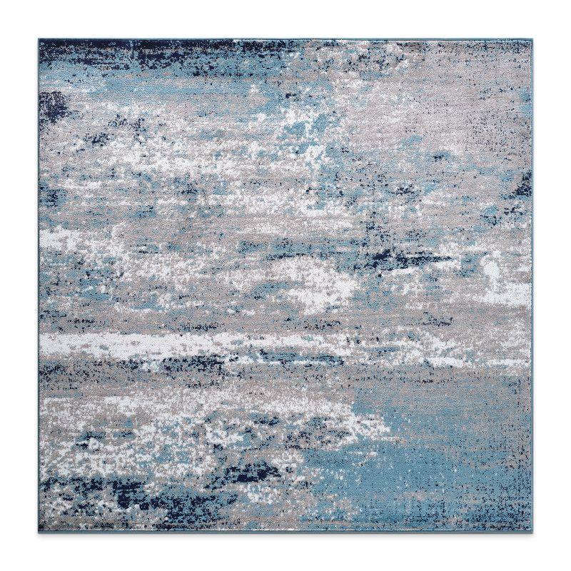 World Rug Gallery Distressed Abstract Watercolor Area Rug