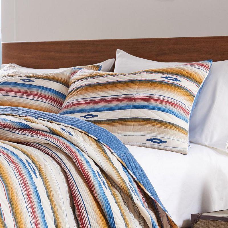 Barefoot Bungalow Painted Desert Embellished with Thunderbird Motifs and Geometric Chevron Sham King Sapphire