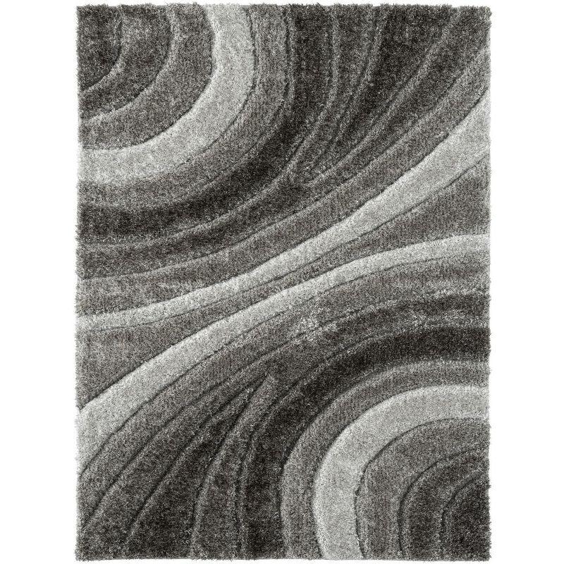 Luxe Weavers Modern Shag Geometric Area Rug, Gray 5x7