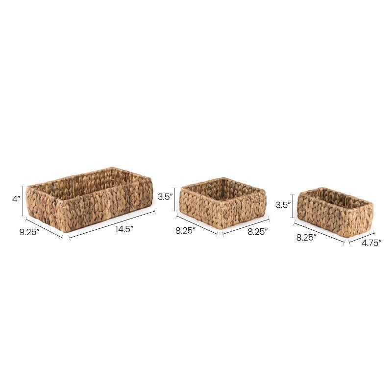 happimess Tress Minimalist Hand-Woven Hyacinth Nesting Baskets, Natural (Set of 3)