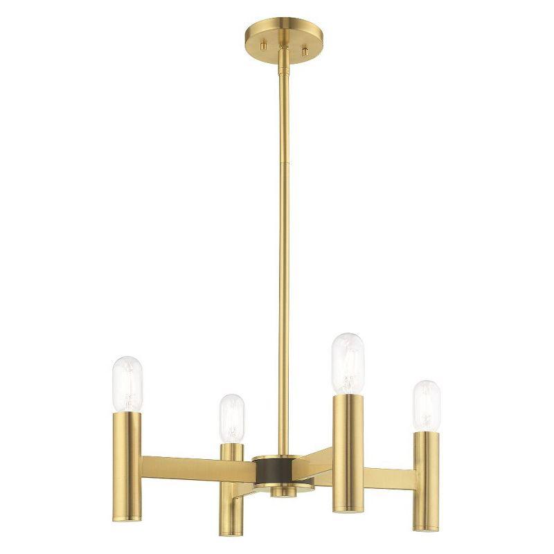 Livex Lighting Copenhagen 4 - Light Chandelier in  Satin Brass