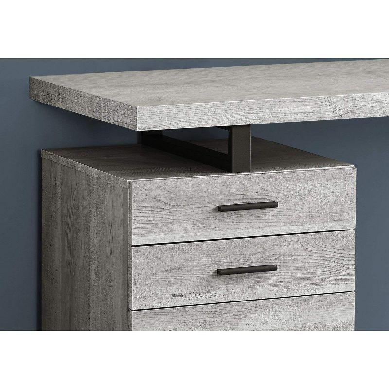 Monarch Specialties Computer Desk Home Office Laptop Left Right Set-Up Storage Drawers 48InchL Work Metal Laminate Grey Black Contemporary Modern