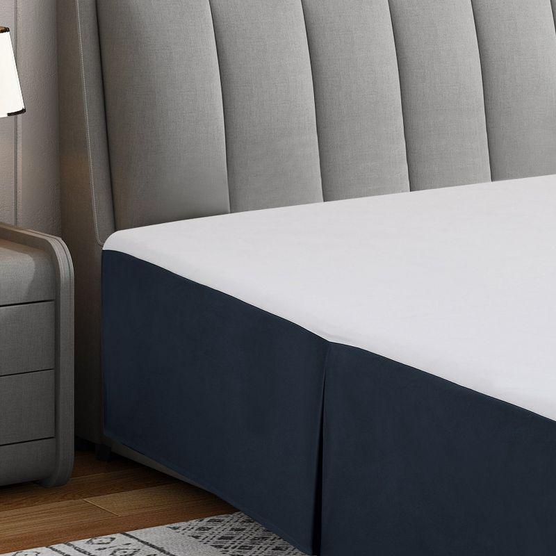 Swift Home | Basics Pleated Microfiber Bed Skirt 14-inch Drop Aqua Twin