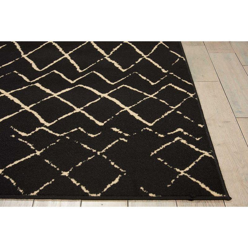 Nourison Grafix Black Area Rug GRF04 5'3"X7'3"