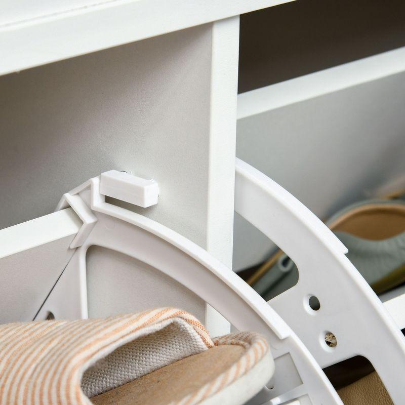 HEIMAO Modern Shoe Rack Bench Storage Organizer With Cushion, 2 Drawers, Adjustable Shelf, Holds 8 Pairs