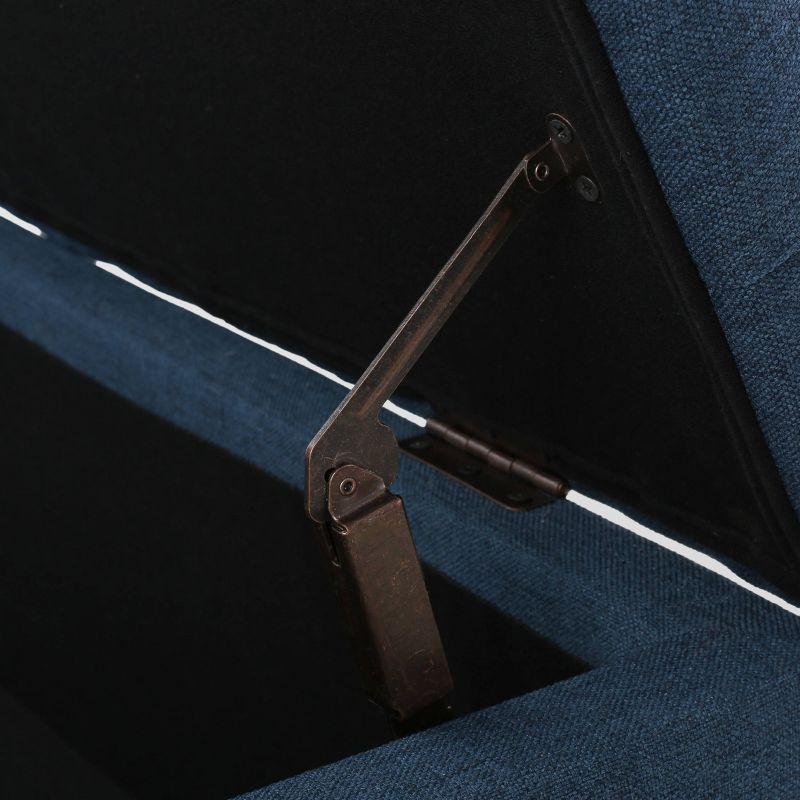 Ottilie Storage Ottoman Dark Blue - Christopher Knight Home: Upholstered Bedroom Seating with Tufted Lid