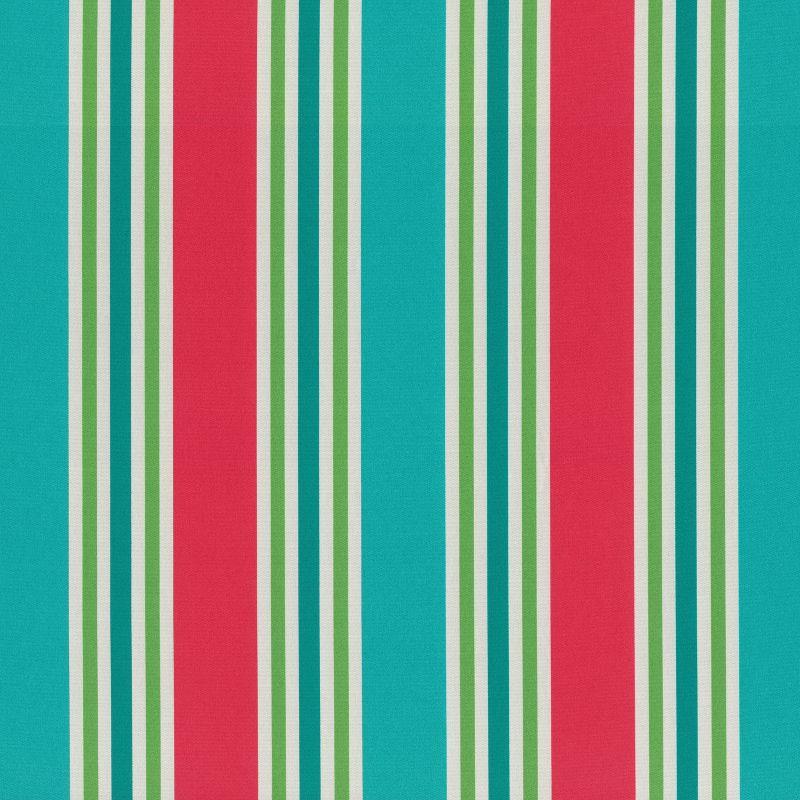 Turquoise and Coral Striped Wicker Chair Cushions Set