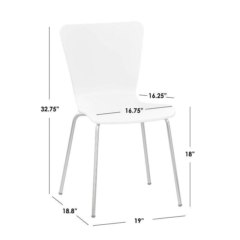 Set of 2 Pisa Modern Bentwood Dining Chairs Red - Buylateral: Chrome Legs, Stackable, 200 lbs Capacity