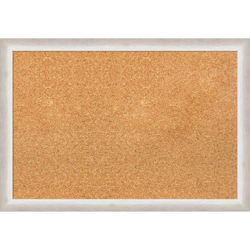 26"x18" Natural Cork Bulletin Board with Silver Wood Frame