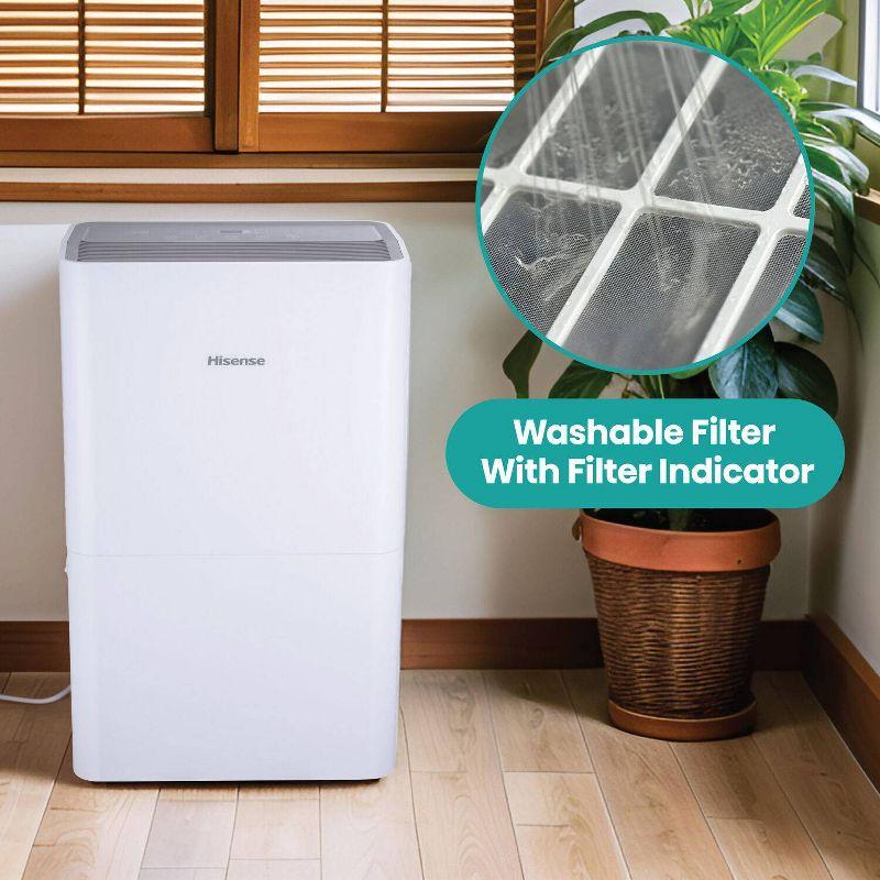 Hisense 50-pint Dehumidifier: Energy Star Certified, 3 Settings, 3000+ sq. ft. Coverage, Programmable Timer, Electrostatic Filter