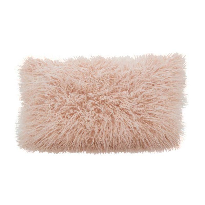 Saro Lifestyle Mongolian Faux Fur Throw Pillow