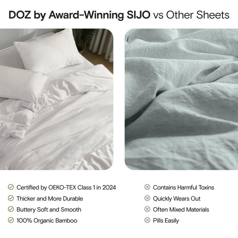 DOZ Bamboo Viscose Pillowcase Set, Organically Grown Bamboo, Buttery Soft, Cooling, High GSM Ivory Standard/Queen