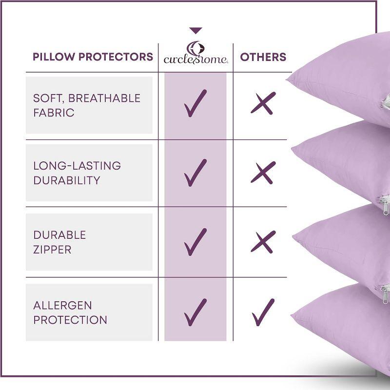 100% Cotton Zippered Pillow Protector (2 pck) Standard - Lavender