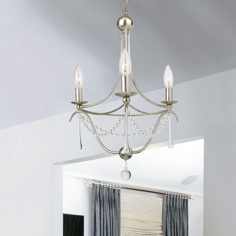 Crystorama Lighting Metro 3 - Light Chandelier in  Antique Silver