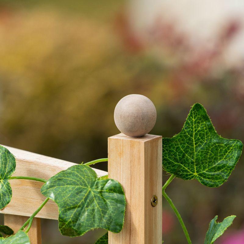 Outsunny 24" x 12" x 49" Raised Garden Bed, Planter with Trellis Board Back & Strong Wooden Design