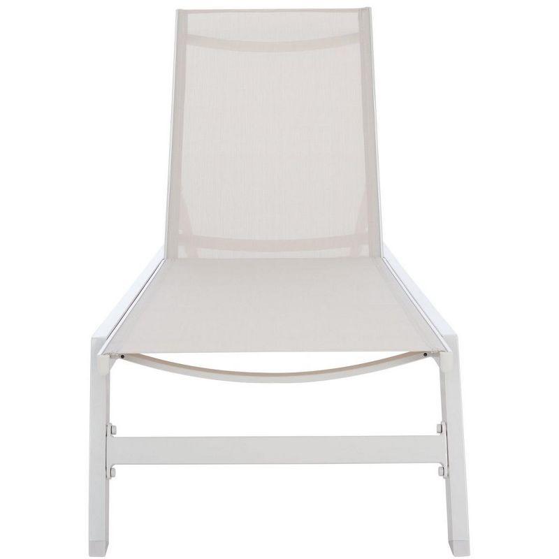 Fionne Sunlounger - Outdoor - PAT9038 - White/Beige -Safavieh