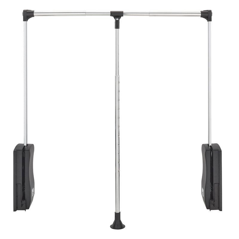 Rev-A-Shelf 26"-35" Pull Down Adjustable Side Mounted Closet Rod for Kitchen/ Bathroom Cabinets with Telescoping Handle & Hardware, Chrome, CPDR-2635