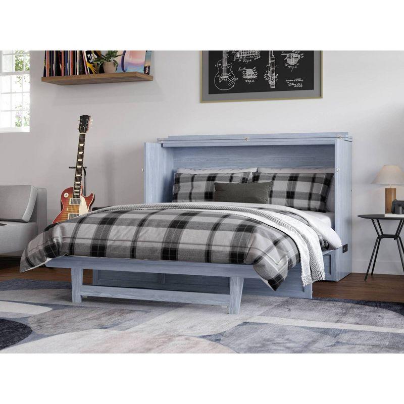 Northfield Driftwood Queen Murphy Bed Chest with Built-in Charger