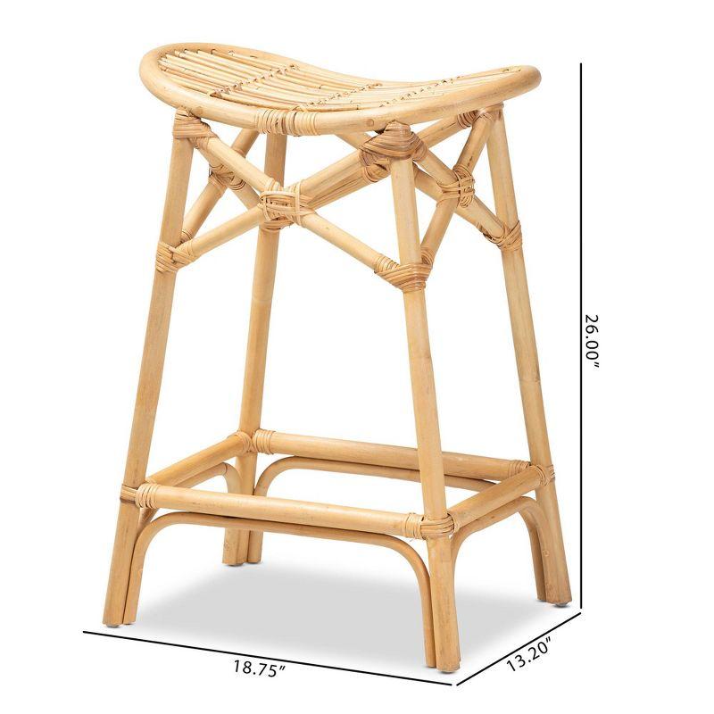 Elgon Rattan Counter Height Barstool Natural/Brown - bali & pari