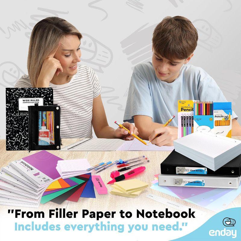 105-Piece School Supplies Kit for High School & College – Binders, Notebooks, Folders, Pens, Pencils, Sticky Notes, Dividers, Ruler, Erasers & More