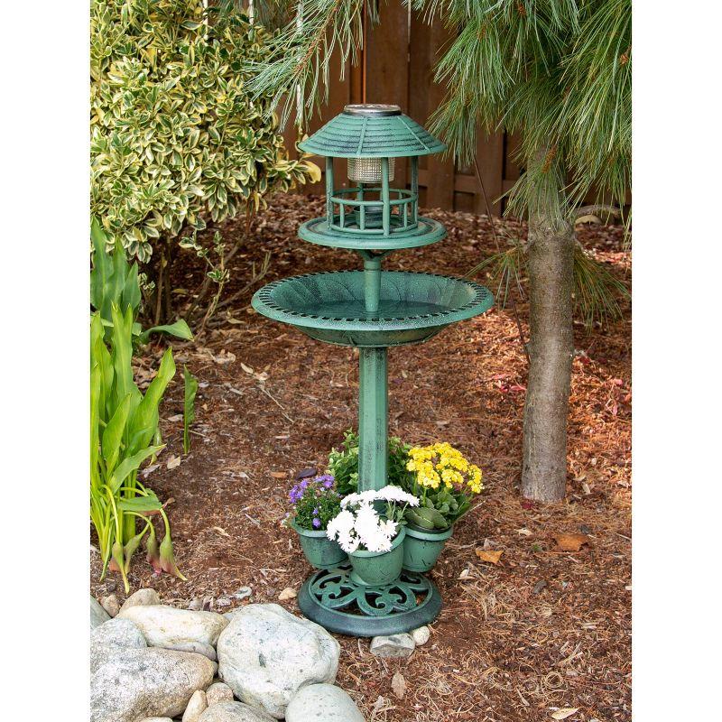 Verdigris 17'' Garden Bird Feeder Centerpiece - Whimsical Design