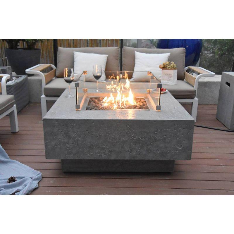 Manhattan  36" Outdoor Fire Pit Propane Table Backyard Patio Heater - Elementi