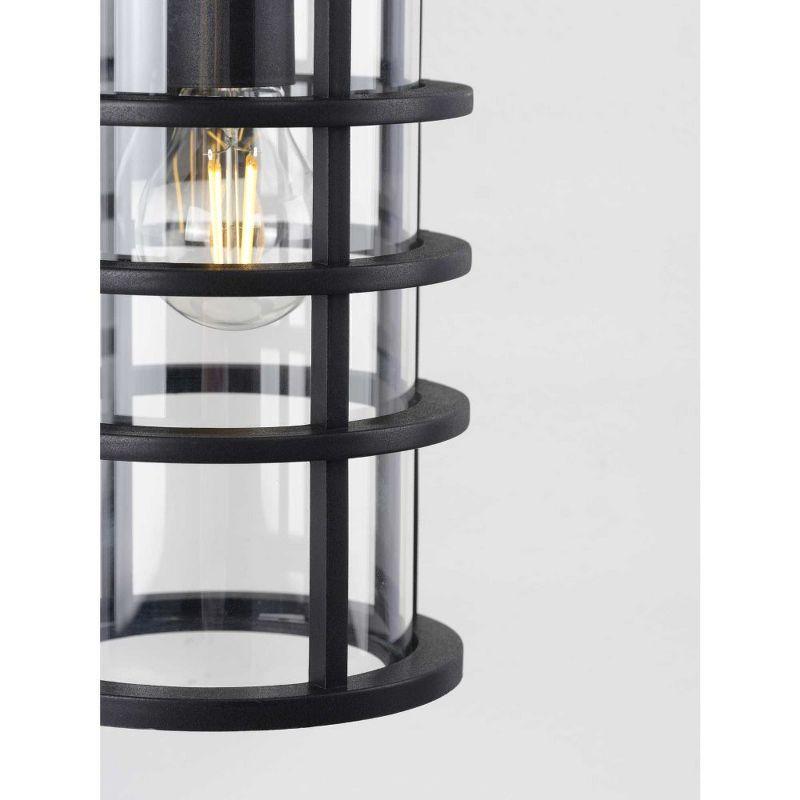 Progress Lighting, Port Royal, 1-Light Wall Lantern, Black, Clear Glass Shade